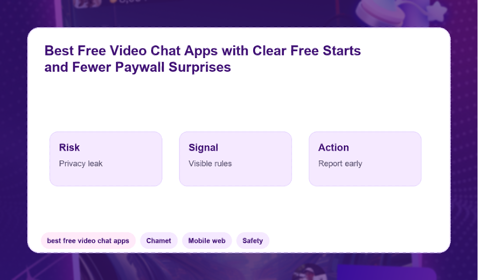 Checklist for avoiding surprise paywalls in free video chat apps.