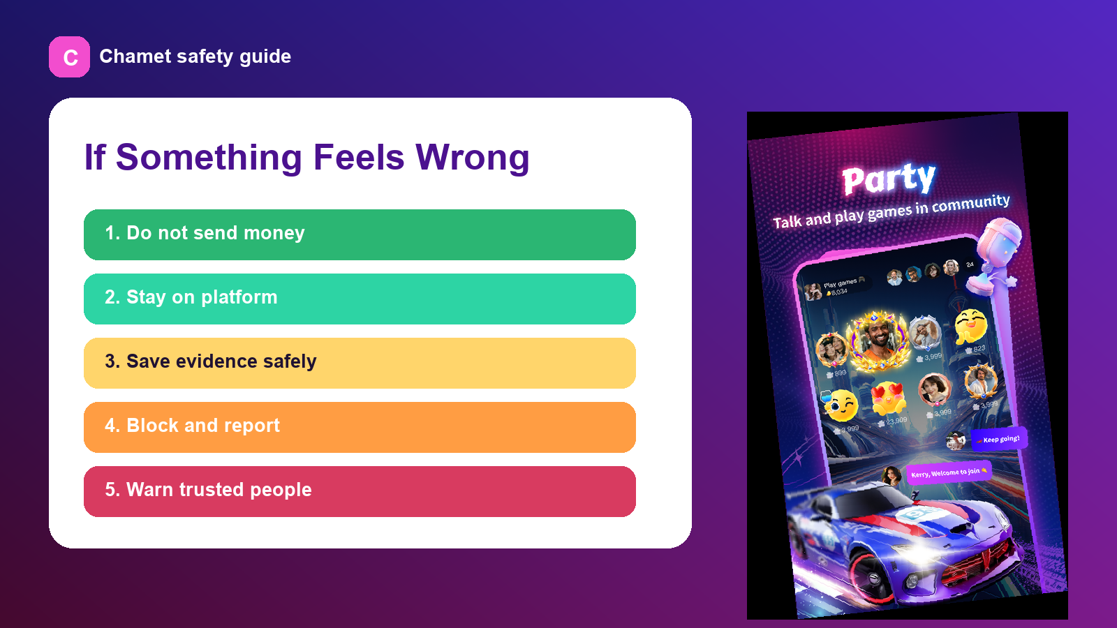 If Something Feels Wrong graphic for Catfish Video Chat: 9 Red Flags Before You Trust.