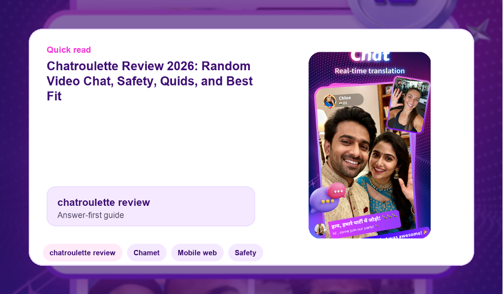 Chatroulette Review 2026: Free Random Chat and Quids cover image