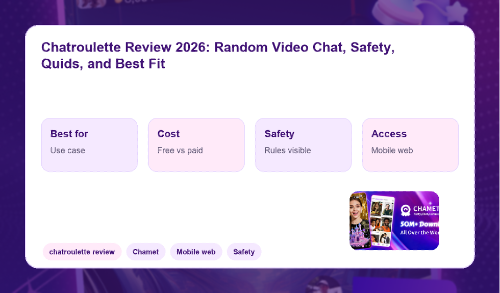 Safety checklist for Chatroulette users comparing alternatives.