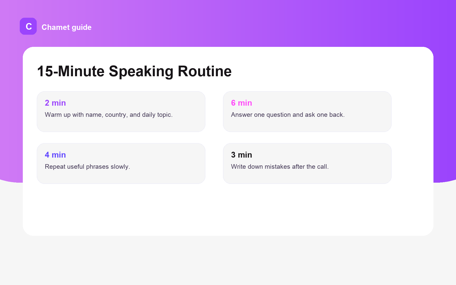 English practice playbook graphic for Best Apps to Practice English by Video Chat.