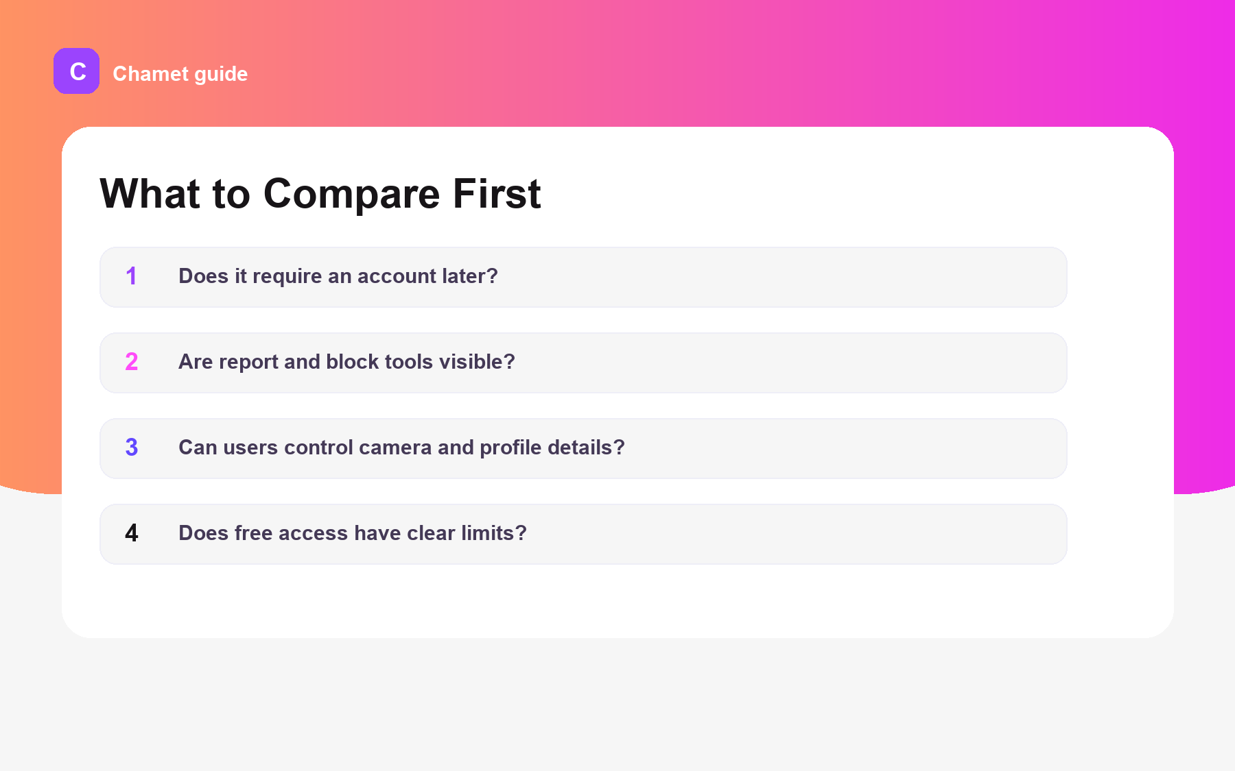 No registration ranking graphic for Best Video Chat Apps Without Registration in 2026.